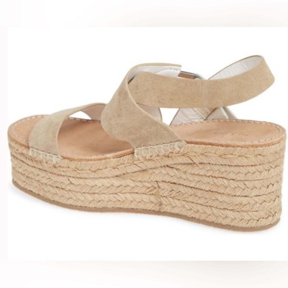 New nwot Rag & bone August Suede And Leather Espadrille Sandals Taupe 37.5 7.5 - Picture 2 of 12